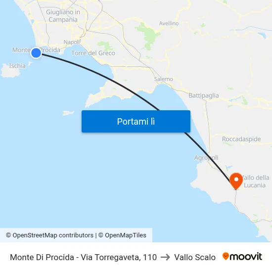 Monte Di Procida - Via Torregaveta, 110 to Vallo Scalo map