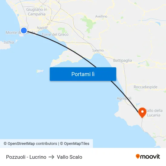 Pozzuoli - Lucrino to Vallo Scalo map