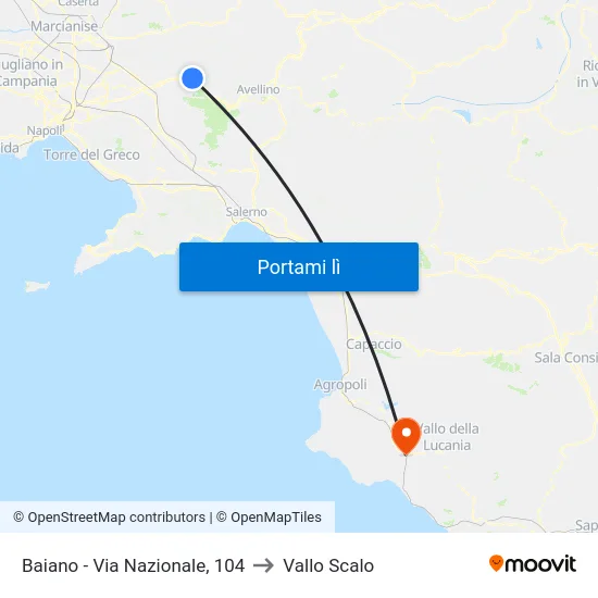Baiano - Via Nazionale, 104 to Vallo Scalo map