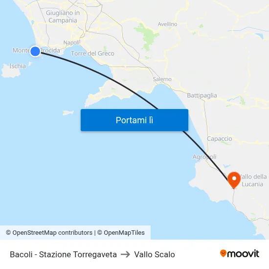 Bacoli - Stazione Torregaveta to Vallo Scalo map