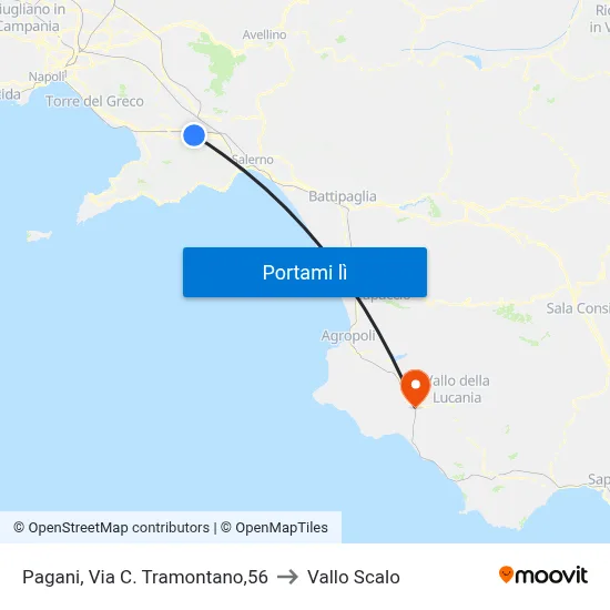 Pagani, Via C. Tramontano,56 to Vallo Scalo map