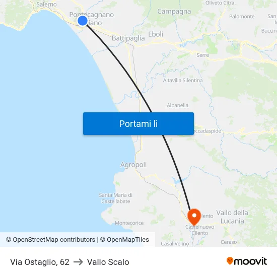 Via Ostaglio,  62 to Vallo Scalo map