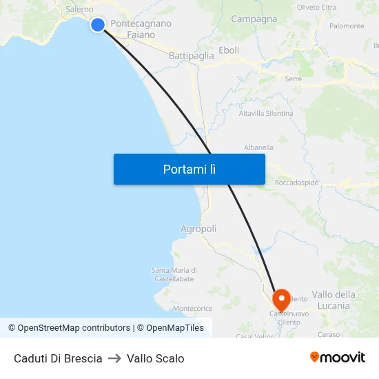 Caduti Di Brescia to Vallo Scalo map