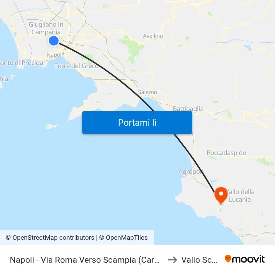 Napoli - Via Roma Verso Scampia (Carcere) to Vallo Scalo map