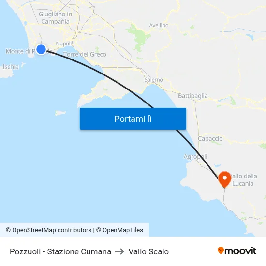 Pozzuoli - Stazione Cumana to Vallo Scalo map