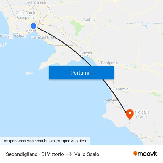 Secondigliano - Di Vittorio to Vallo Scalo map