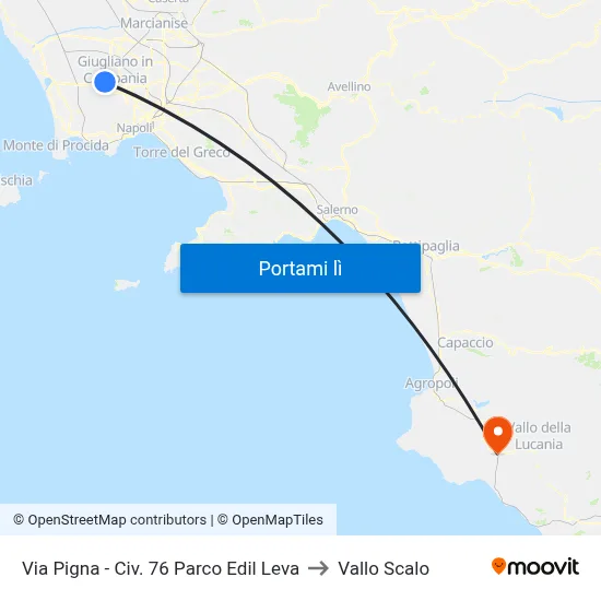Via Pigna - Civ. 76 Parco Edil Leva to Vallo Scalo map