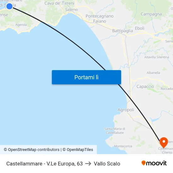 Castellammare - V.Le Europa, 63 to Vallo Scalo map