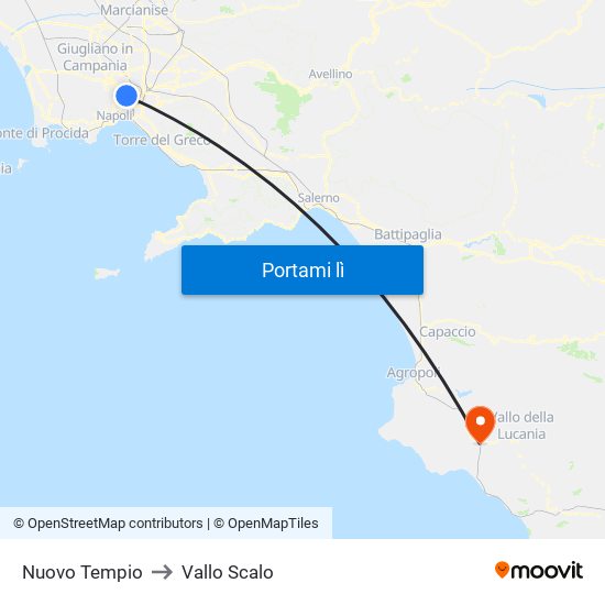 Nuovo Tempio to Vallo Scalo map