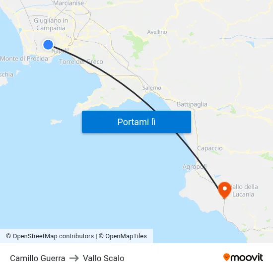 Camillo Guerra to Vallo Scalo map