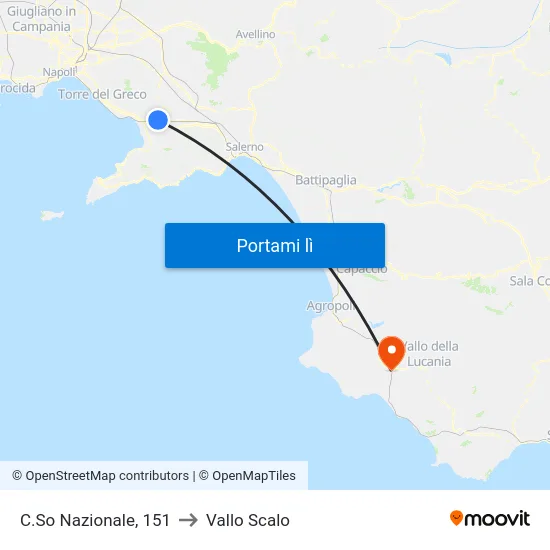C.So Nazionale, 151 to Vallo Scalo map