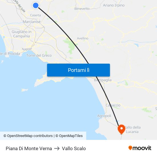 Piana Di Monte Verna to Vallo Scalo map