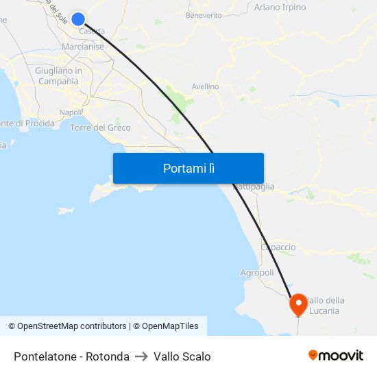 Pontelatone - Rotonda to Vallo Scalo map