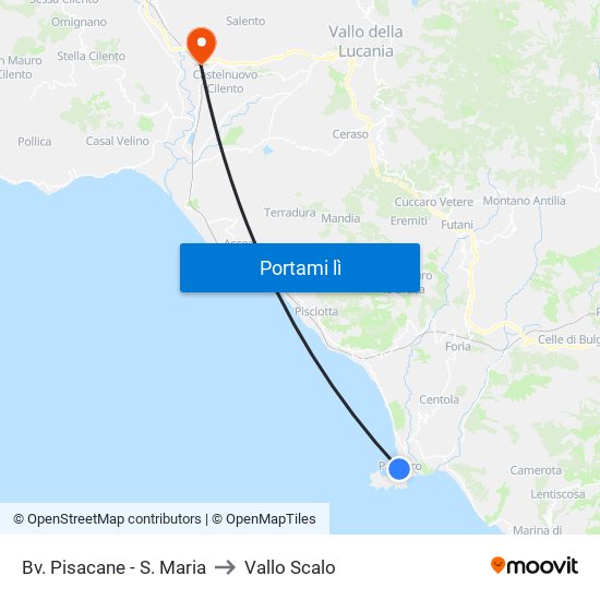 Bv. Pisacane - S. Maria to Vallo Scalo map