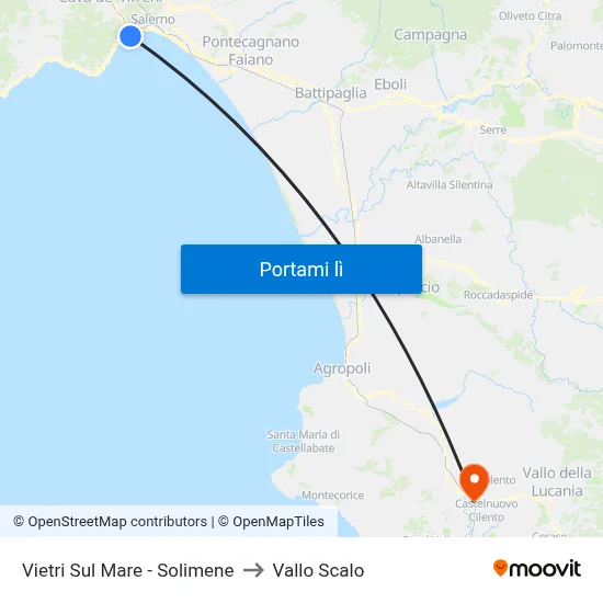Vietri Sul Mare - Solimene to Vallo Scalo map