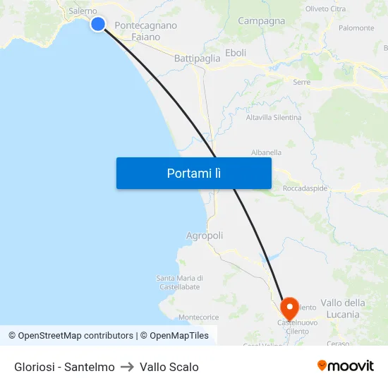 Gloriosi - Santelmo to Vallo Scalo map