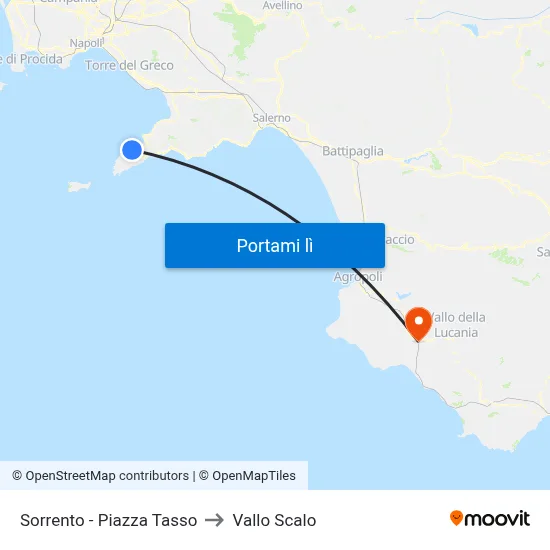Sorrento - Piazza Tasso to Vallo Scalo map