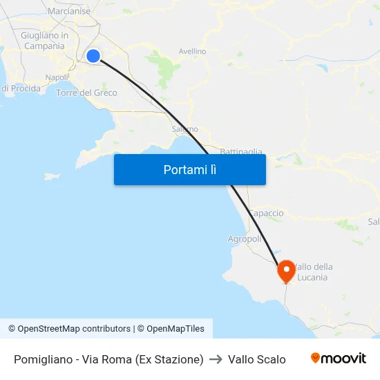 Pomigliano - Via Roma (Ex Stazione) to Vallo Scalo map