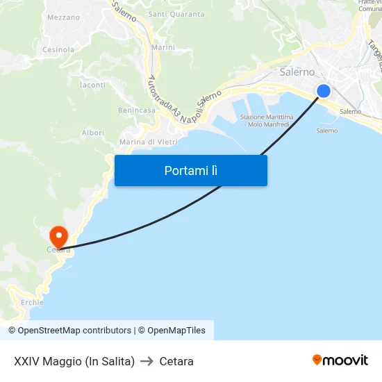 XXIV Maggio  (In Salita) to Cetara map