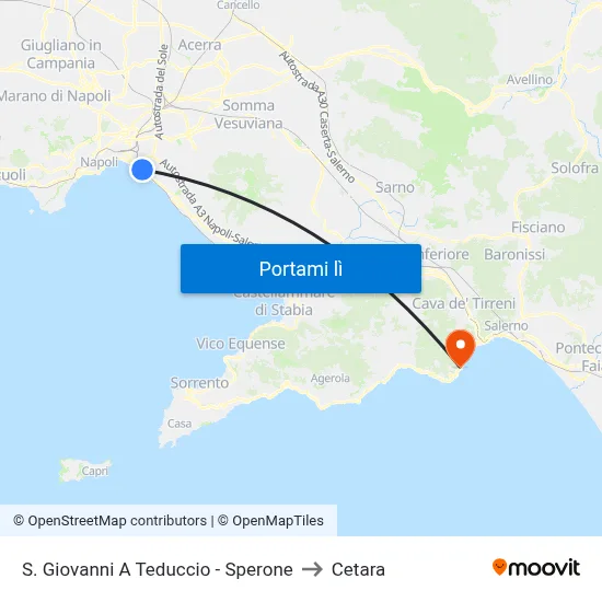 S. Giovanni A Teduccio - Sperone to Cetara map