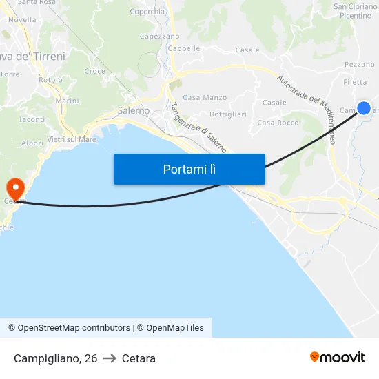 Campigliano, 26 to Cetara map