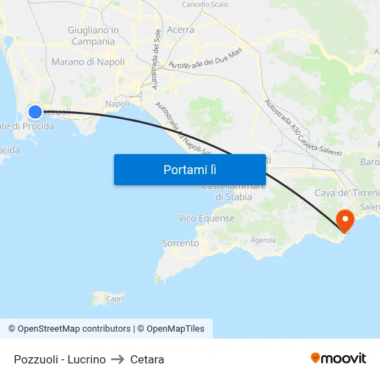 Pozzuoli - Lucrino to Cetara map