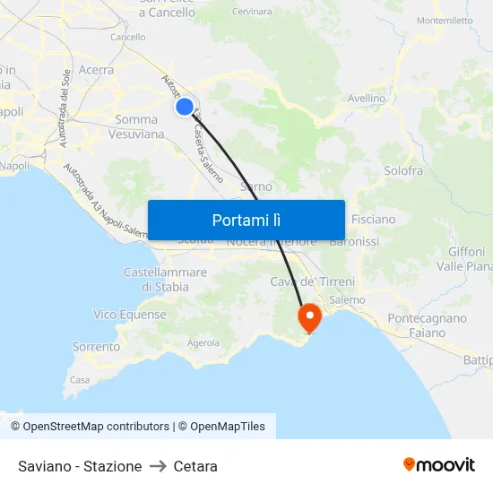 Saviano - Stazione to Cetara map