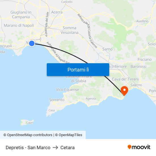 Depretis - San Marco to Cetara map