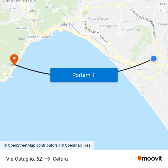 Via Ostaglio,  62 to Cetara map
