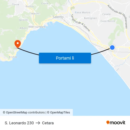 S. Leonardo 230 to Cetara map