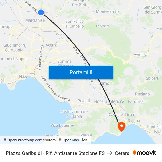Piazza Garibaldi - Rif. Antistante Stazione FS to Cetara map