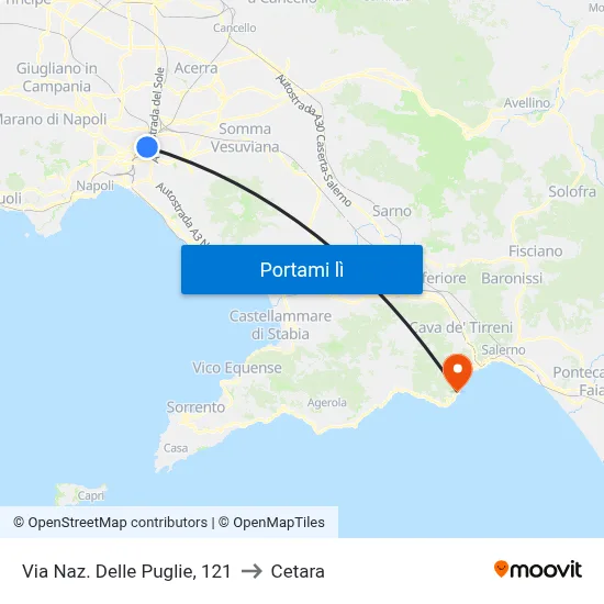 Via Naz. Delle Puglie, 121 to Cetara map