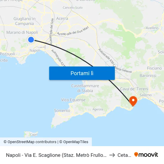 Napoli - Via E. Scaglione (Staz. Metrò Frullone) to Cetara map