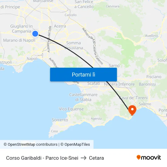 Corso Garibaldi - Parco Ice-Snei to Cetara map