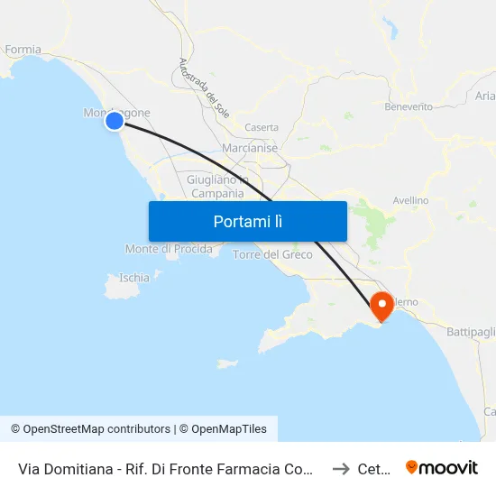Via Domitiana - Rif. Di Fronte Farmacia Comunale to Cetara map