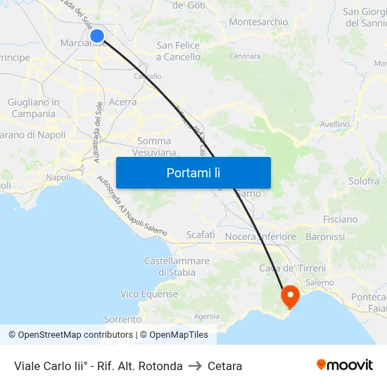 Viale Carlo Iii° - Rif. Alt. Rotonda to Cetara map