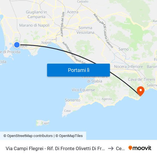 Via Campi Flegrei - Rif. Di Fronte Olivetti Di Fronte Palina N° 3546 to Cetara map