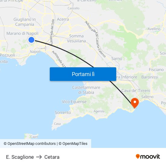 E. Scaglione to Cetara map