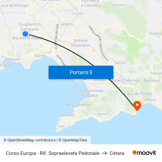Corso Europa - Rif. Sopraelevata Pedonale to Cetara map
