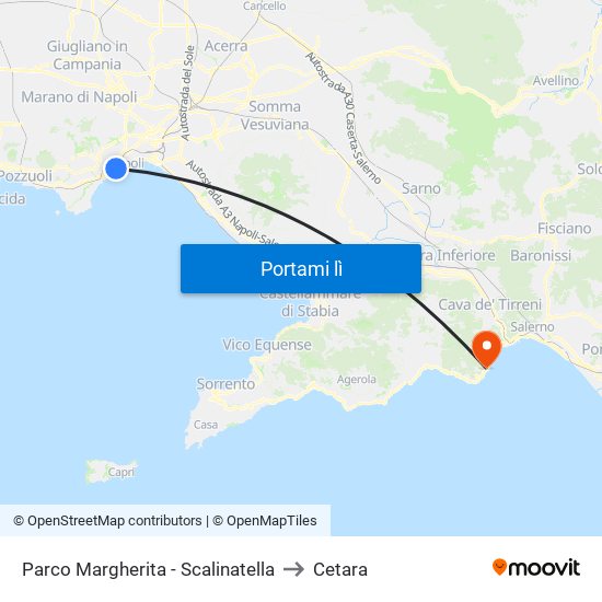 Parco Margherita - Scalinatella to Cetara map