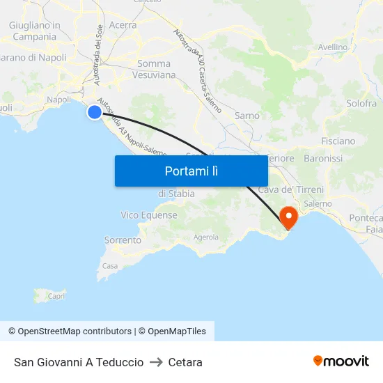 San Giovanni A Teduccio to Cetara map