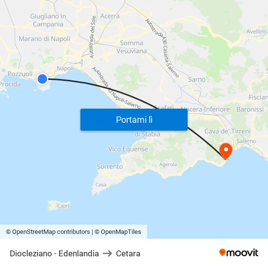 Diocleziano - Edenlandia to Cetara map