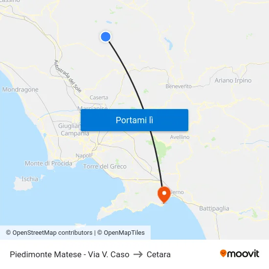 Piedimonte Matese - Via V. Caso to Cetara map