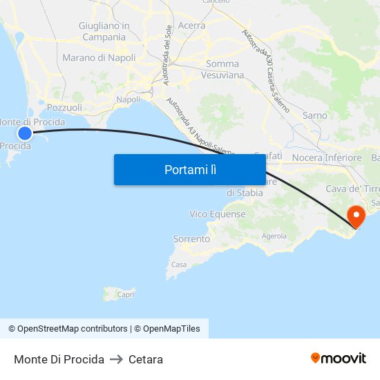 Monte Di Procida to Cetara map