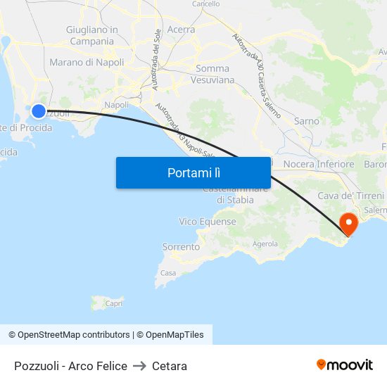 Pozzuoli - Arco Felice to Cetara map