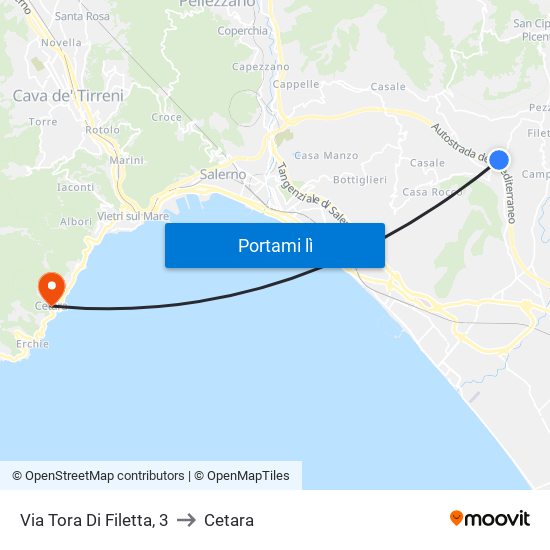 Via Tora Di Filetta, 3 to Cetara map