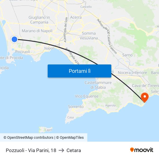 Pozzuoli - Via Parini, 18 to Cetara map