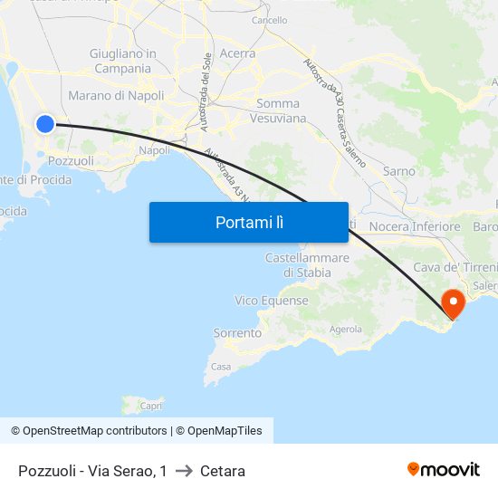 Pozzuoli - Via Serao, 1 to Cetara map