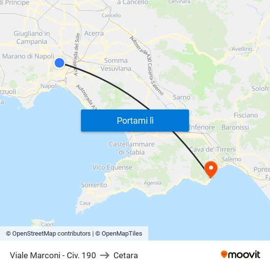 Viale Marconi - Civ. 190 to Cetara map