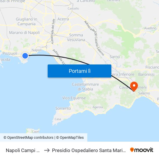 Napoli Campi Flegrei to Presidio Ospedaliero Santa Maria Dell'Olmo map